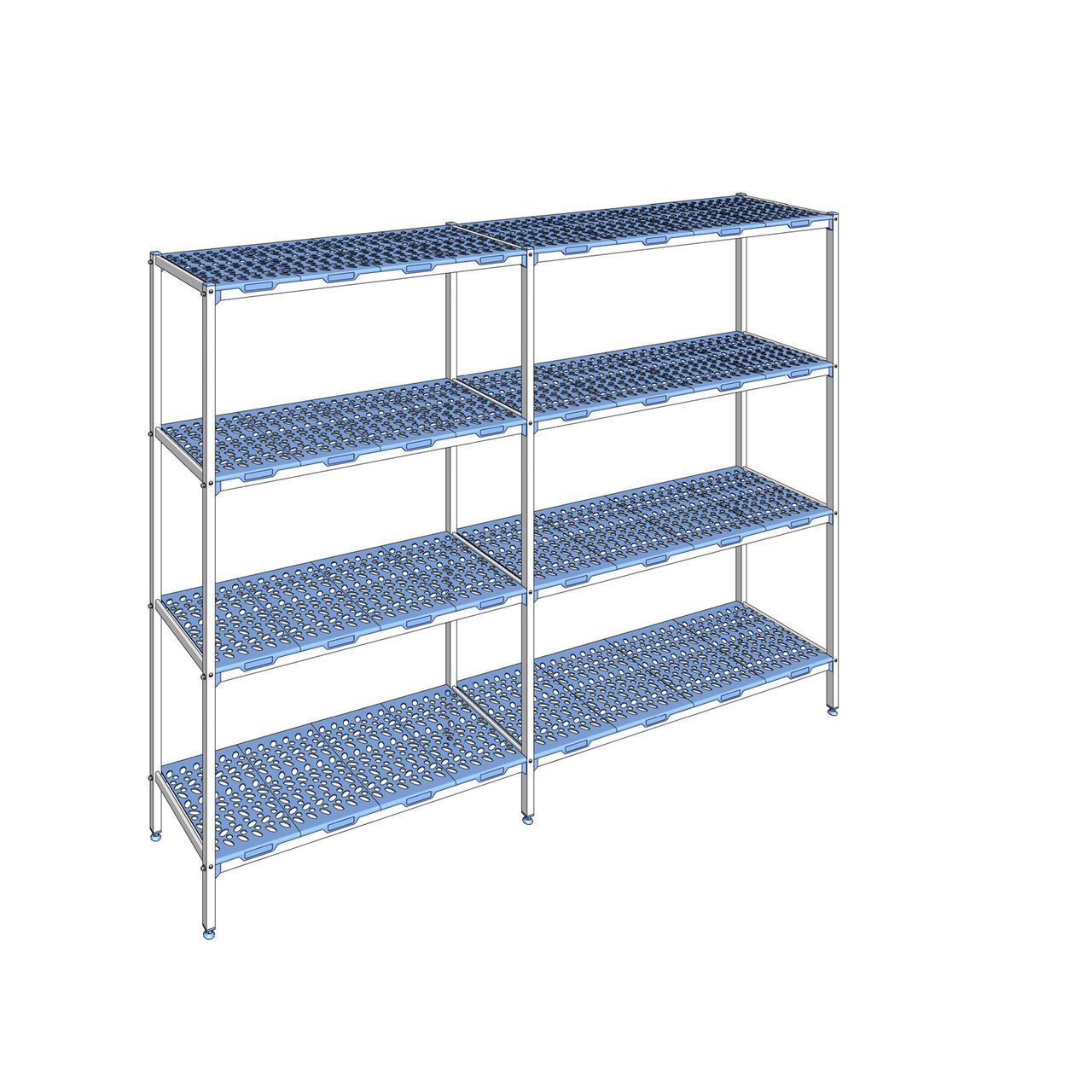 Rayonnage à clayettes amovible 4 niveaux aluminium 205 x 283.4 x 50 cm Tournus - PLM2834