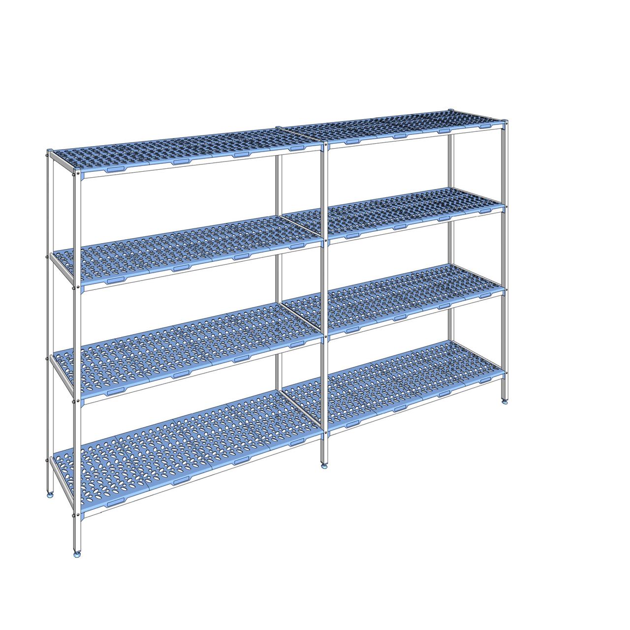 Rayonnage à clayettes amovible 4 niveaux aluminium 205 x 333.6 x 50 cm Tournus - PLM3336