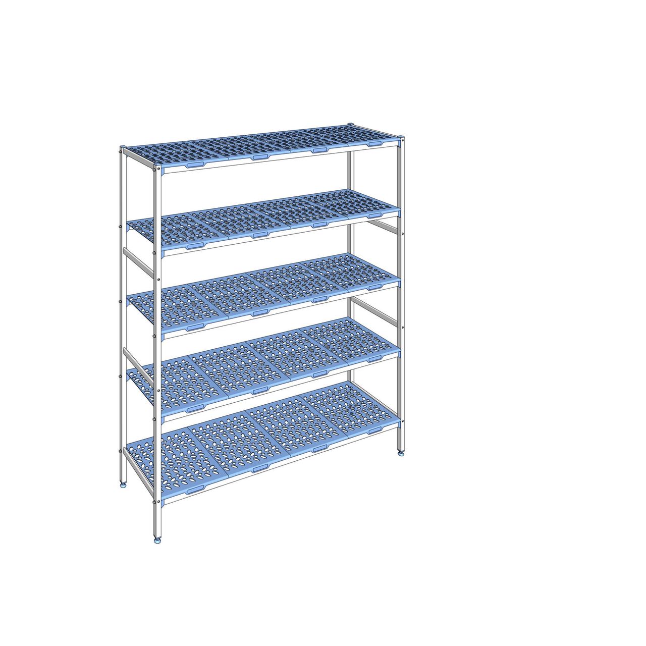 Rayonnage à clayettes amovible 5 niveaux aluminium 205 x 179.6 x 50 cm Tournus - PLN1796