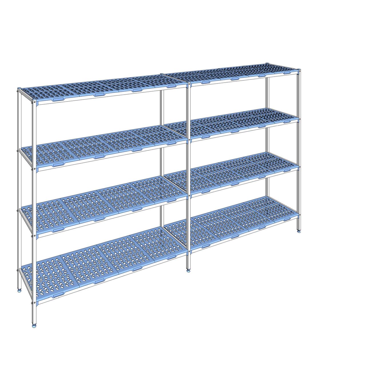 Rayonnage à clayettes amovible 4 niveaux aluminium 205 x 354 x 50 cm Tournus - PLM3540