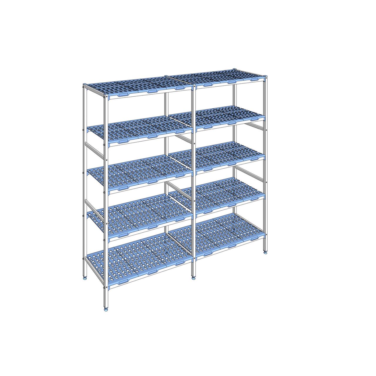 Rayonnage à clayettes amovible 5 niveaux aluminium 205 x 213.2 x 50 cm Tournus - PLN2132