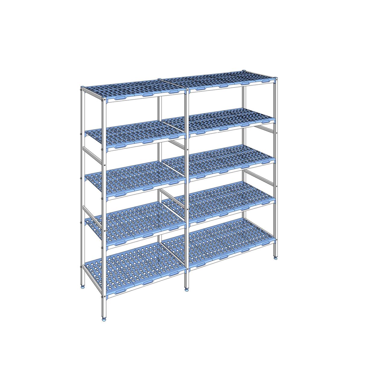 Rayonnage à clayettes amovible 5 niveaux aluminium 205 x 223.2 x 50 cm Tournus - PLN2232