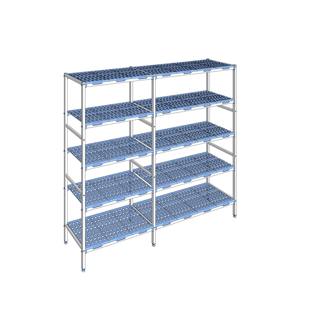 Rayonnage à clayettes amovible 5 niveaux aluminium 205 x 233.4 x 50 cm Tournus - PLN2334