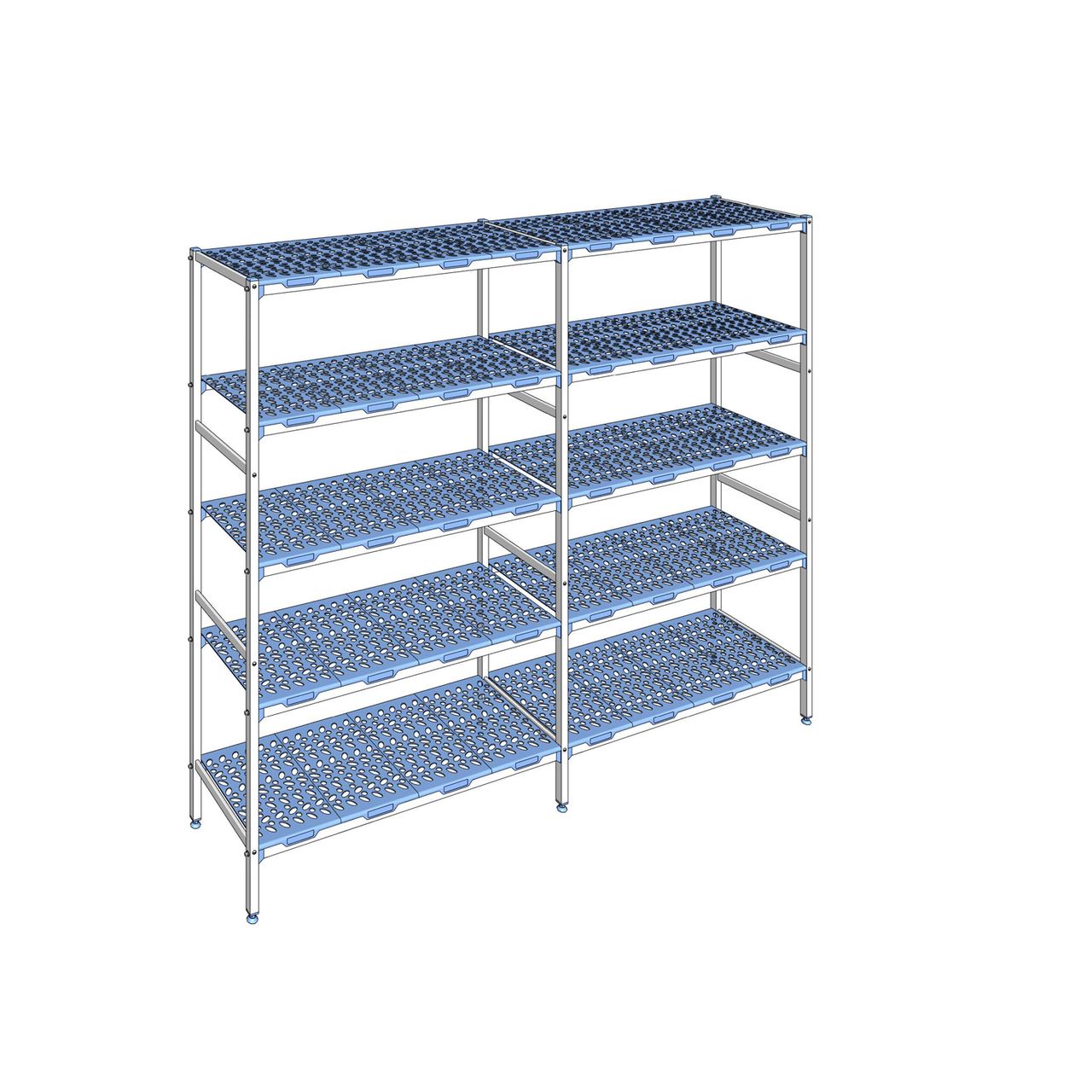 Rayonnage à clayettes amovible 5 niveaux aluminium 205 x 253.2 x 50 cm Tournus - PLN2532