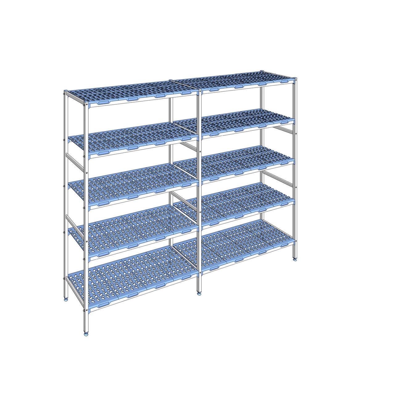 Rayonnage à clayettes amovible 5 niveaux aluminium 205 x 263.4 x 50 cm Tournus - PLN2634