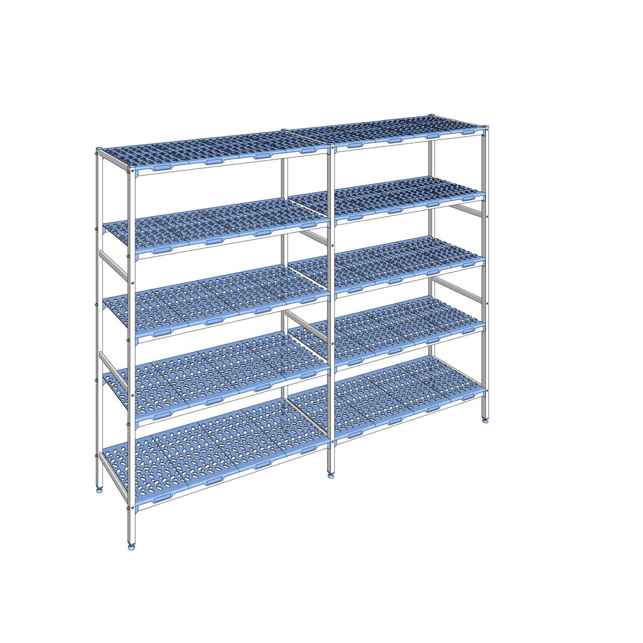 Rayonnage à clayettes amovible 5 niveaux aluminium 205 x 273.6 x 50 cm Tournus - PLN2736