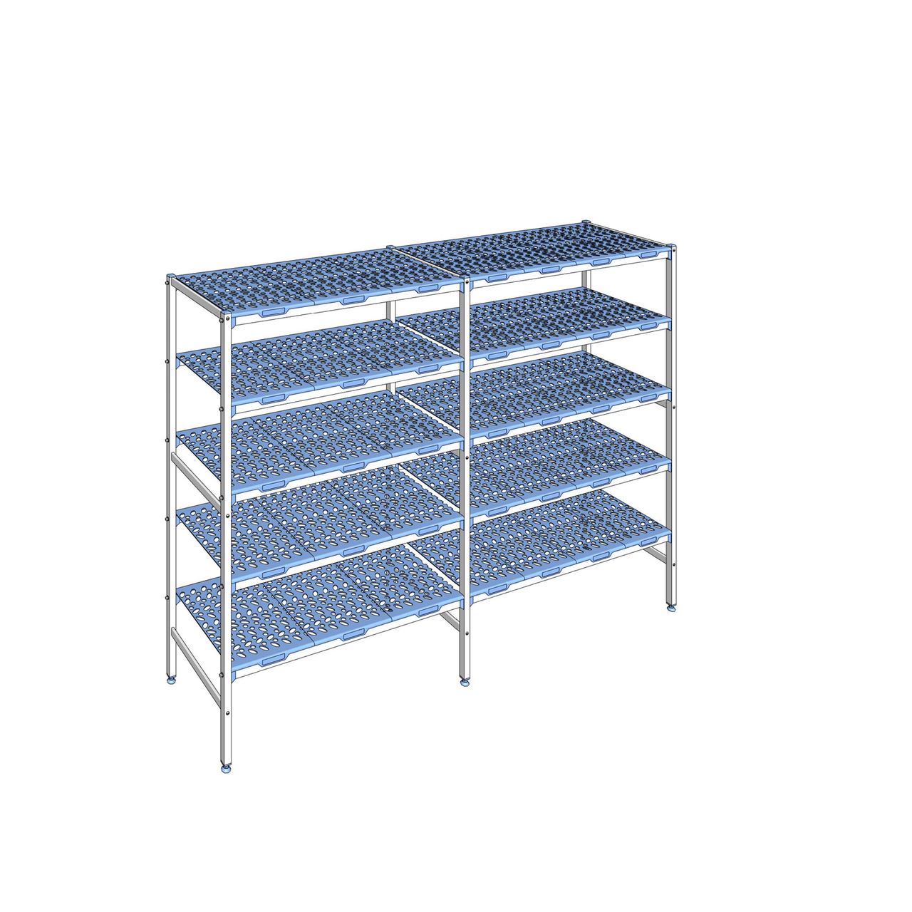 Rayonnage à clayettes amovible 5 niveaux aluminium 175 x 243.2 x 56 cm Tournus - PLI2432