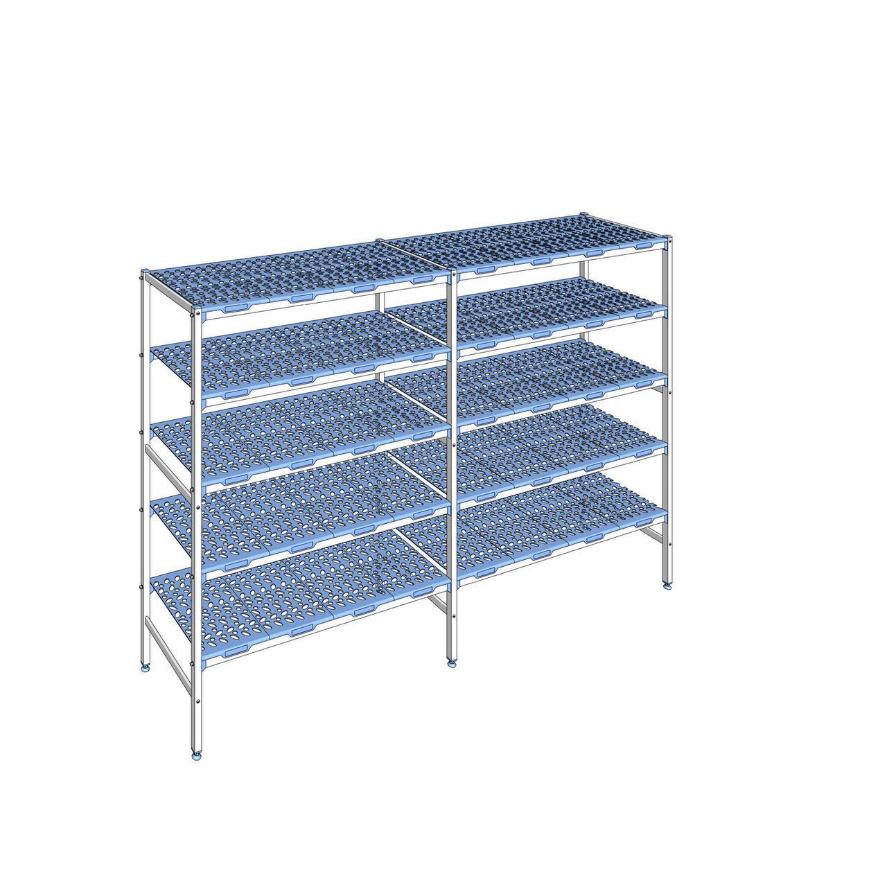 Rayonnage à clayettes amovible 5 niveaux aluminium 175 x 263.4 x 56 cm Tournus - PLI2634