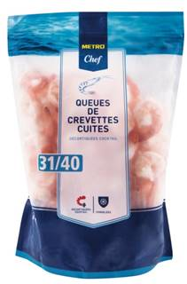 METRO Chef Queues de crevettes décortiquées cuites cocktail sachet 1kg