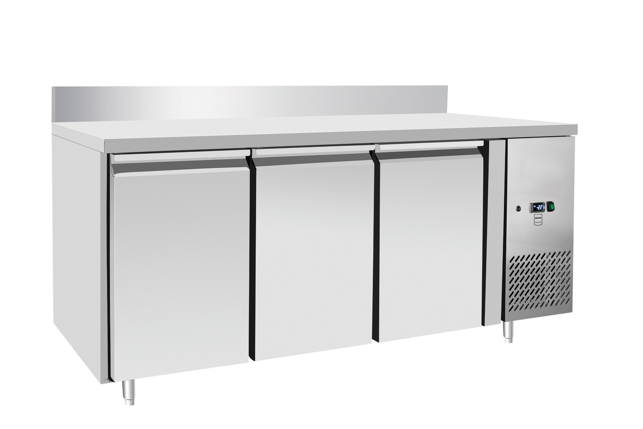METRO PROFESSIONAL Table réfrigérée négative 3 portes à dosseret 334 L