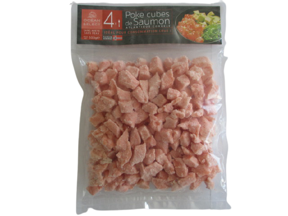 Cube de saumon sans peau sans arêtes sachet 500 gr