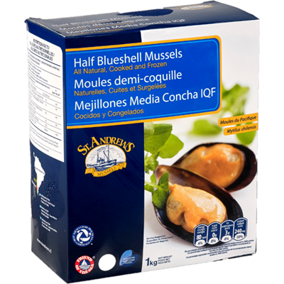 Moules Du Pacifique Cuites Demi Coquille Boite 1 Kg Metro