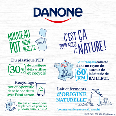 Yaourt Nature 8 X 125 G Le Nature Danone Metro