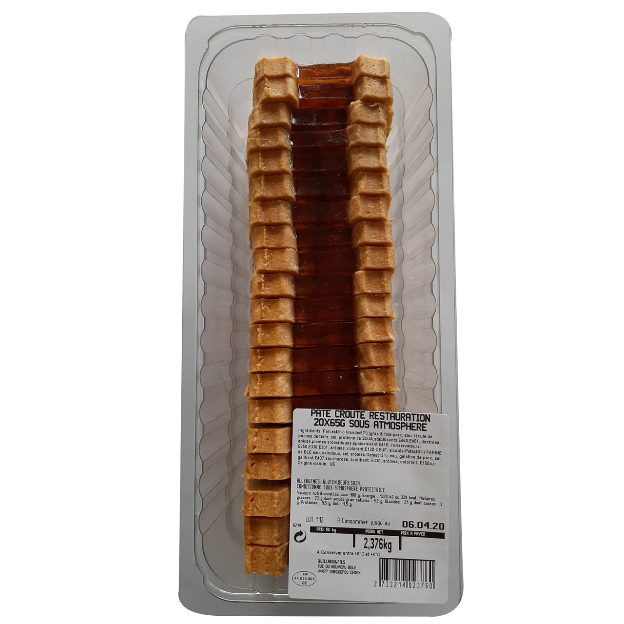 Quillard Et Fils Pâté en croûte restauration 20 tranches 