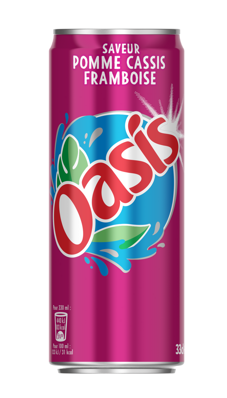 Oasis Pomme Cassis Framboise boîte slim 33 cl