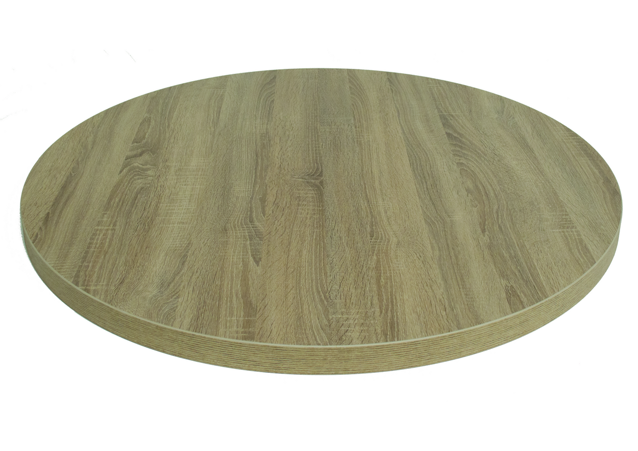 Stamp Plateau de table rond Durolight mélaminé cérusé D.110 cm