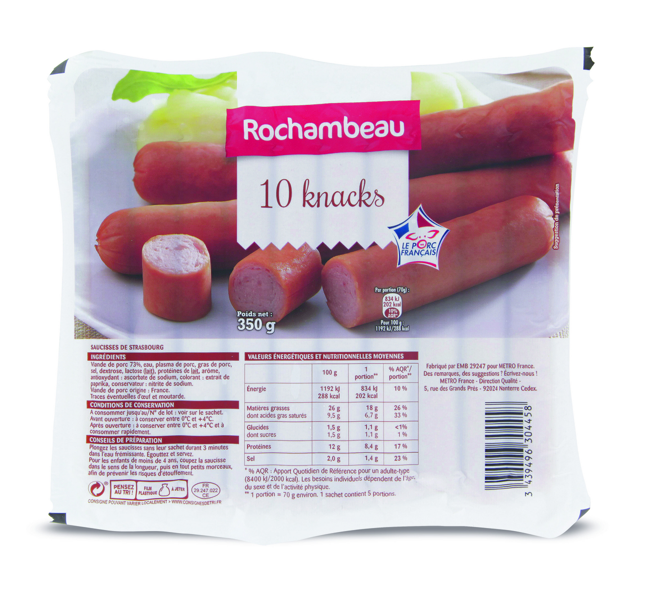 Rochambeau Knack x 10 sachet 350 g