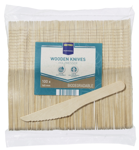 METRO PROFESSIONAL Couteau bois naturel 16.5 cm x 100