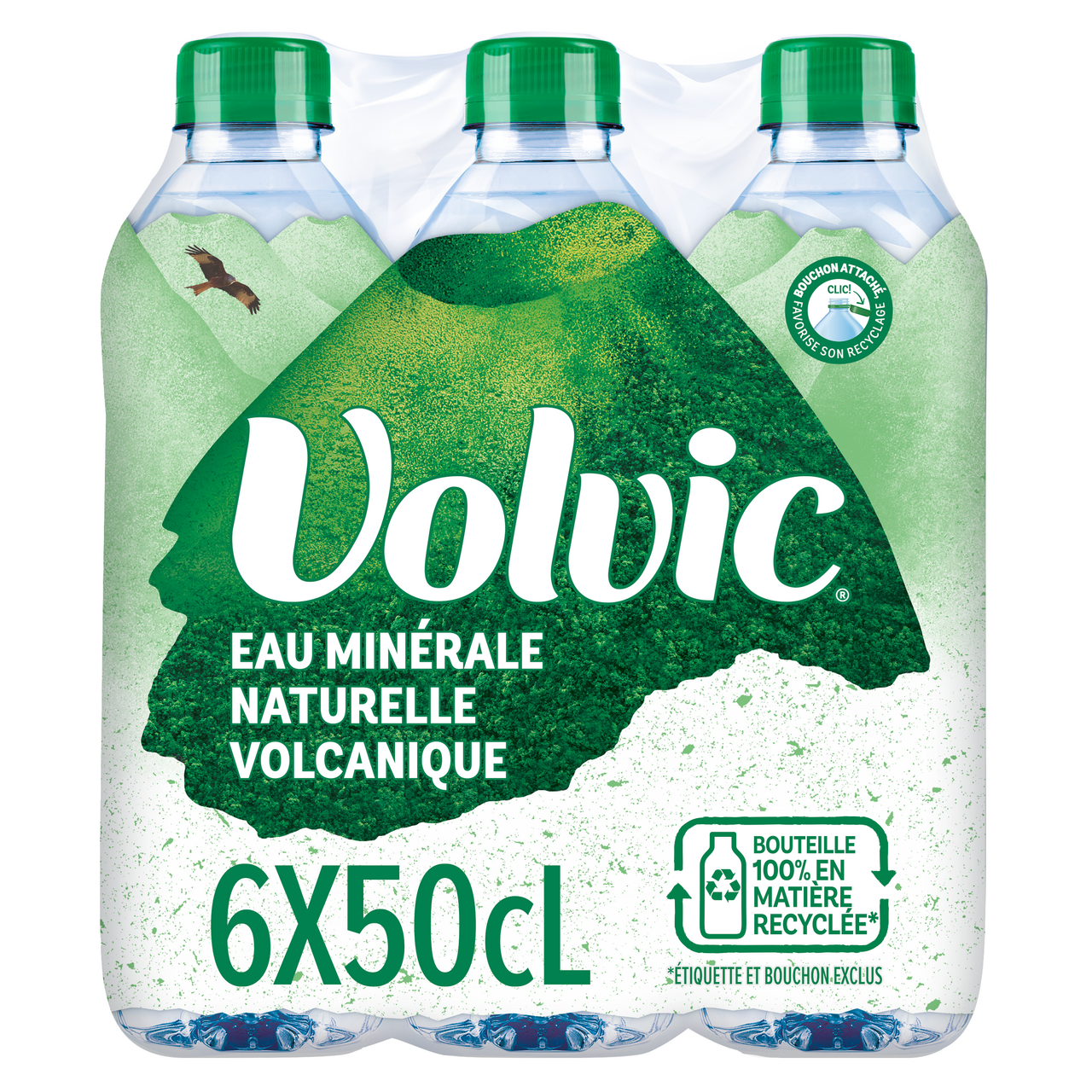 Volvic Eau minérale naturelle RPET 6 x 50 cl soit 3 L