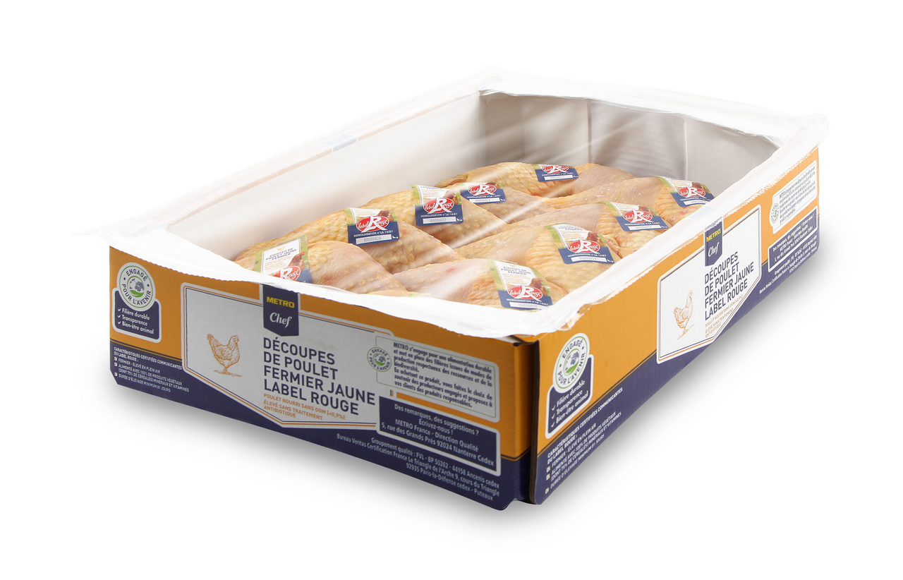 METRO Chef Cuisse de poulet jaune fermier déjointée Label Rouge x10 carton fenêtre France