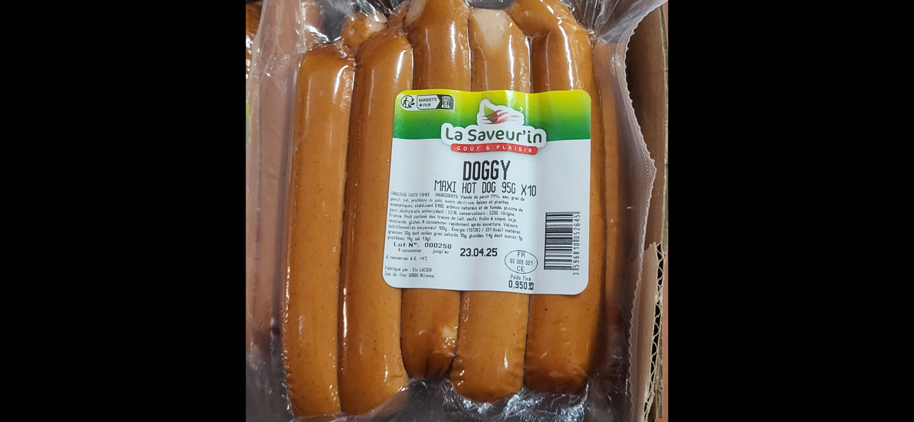 Ets Lucien Saucisse Doggy Maxi hot dog sous vide 10 x 95 g
