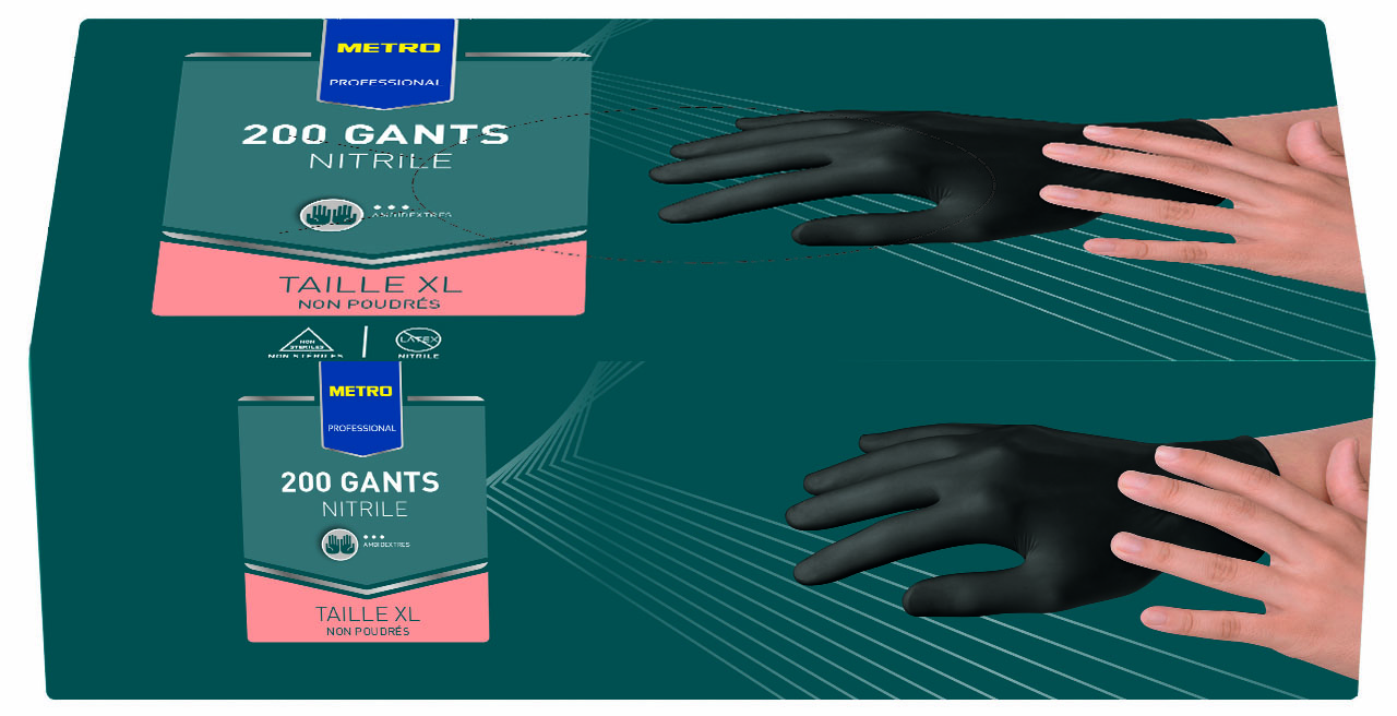 METRO PROFESSIONAL Gant nitrile noir taille XL x 200