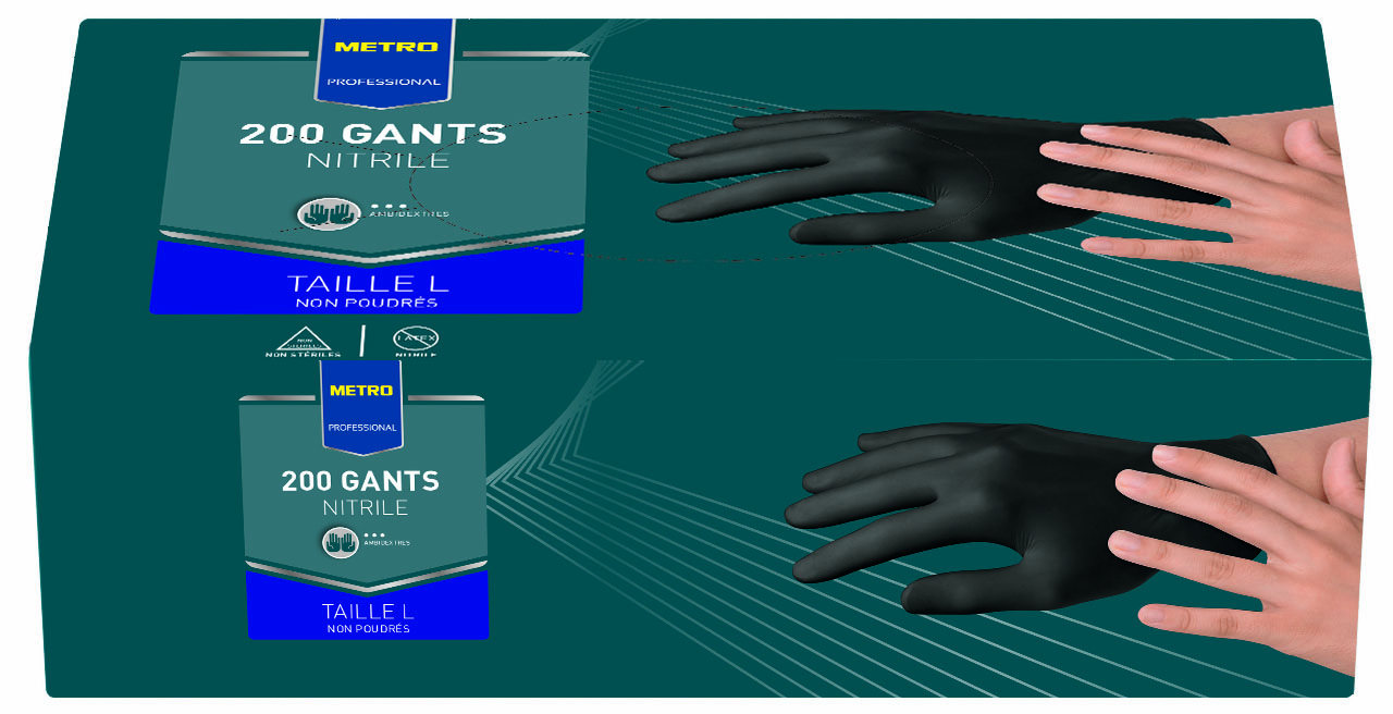 METRO PROFESSIONAL Gant nitrile noir taille L x 200