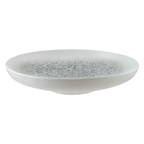 BONNA Assiette creuse en porcelaine blanche tachetée de bleu Lunar 28 cm