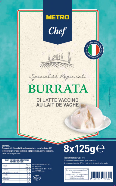 METRO Chef Burrata 8 x 125 g