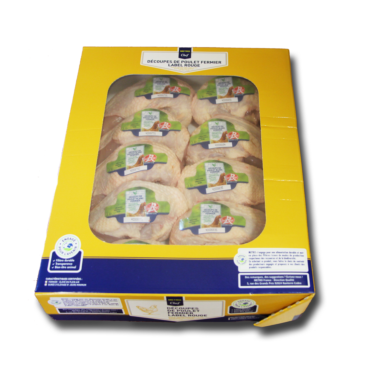 METRO Chef Cuisse de poulet fermier blanc Label Rouge x 10 France