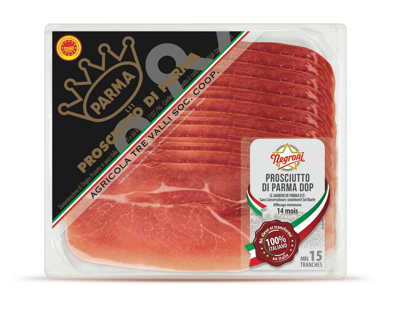 Negroni Jambon de Parme italien 15 tranches 200 g
