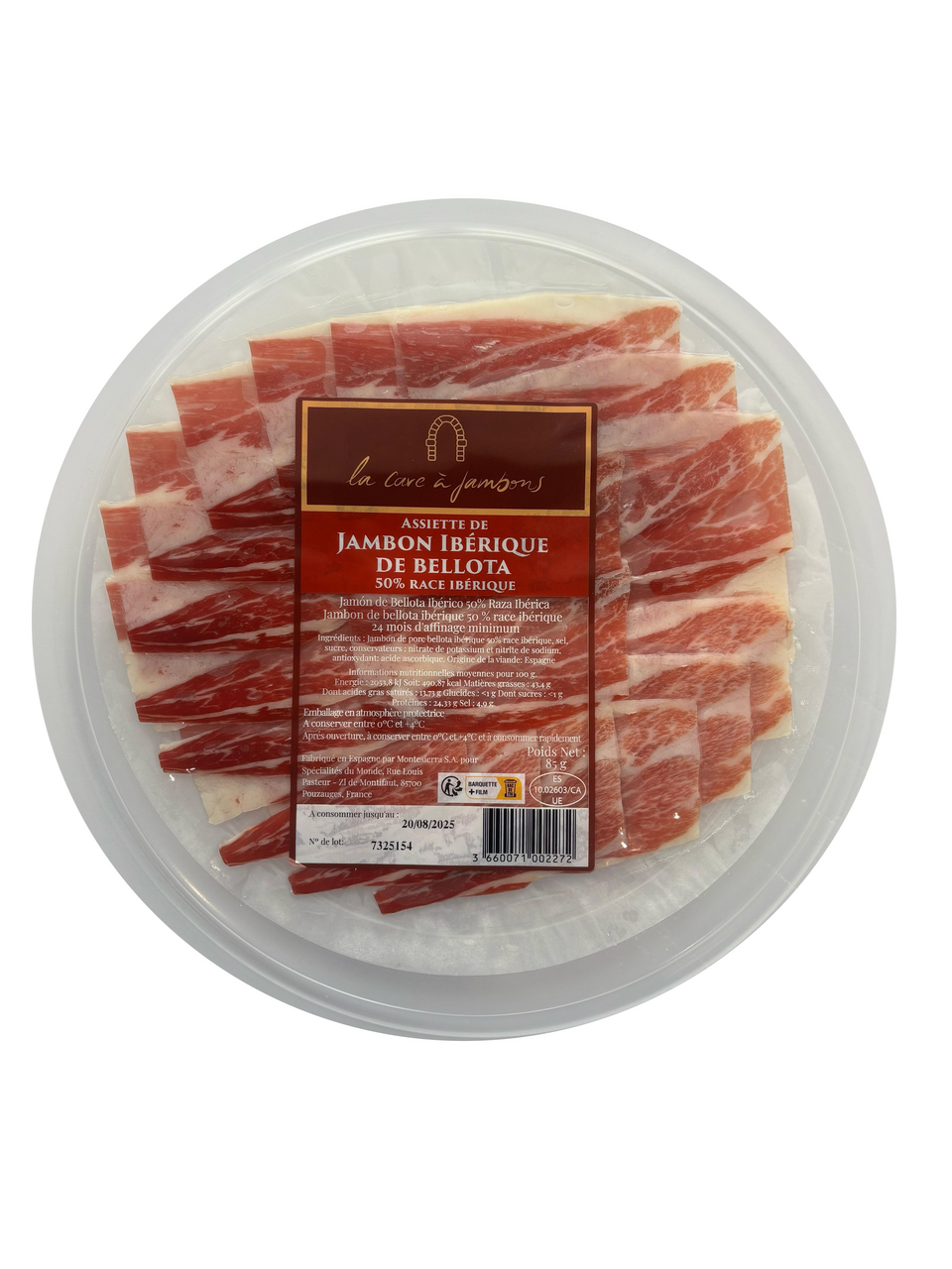 La Cave A Jambon Assiette de jambon Bellota 85 g 24 mois minimun