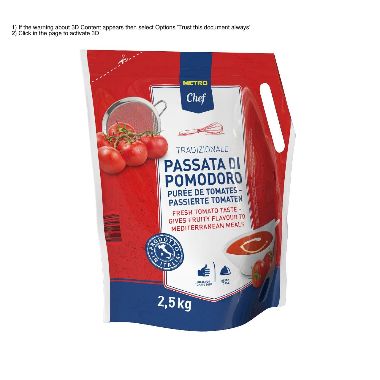 METRO Chef Purée de tomate poche 2.5kg 