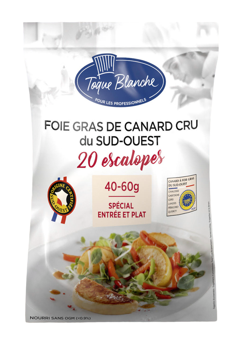 Toque Blanche Escalope de foie gras cru IGP IQF 20 x 40/60 g 