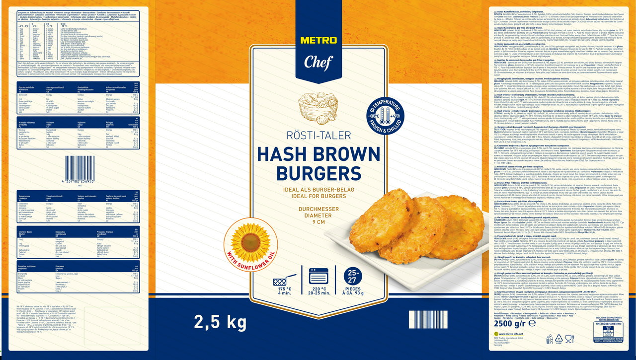 METRO Chef Galettes Potato Burger 2.5 kg