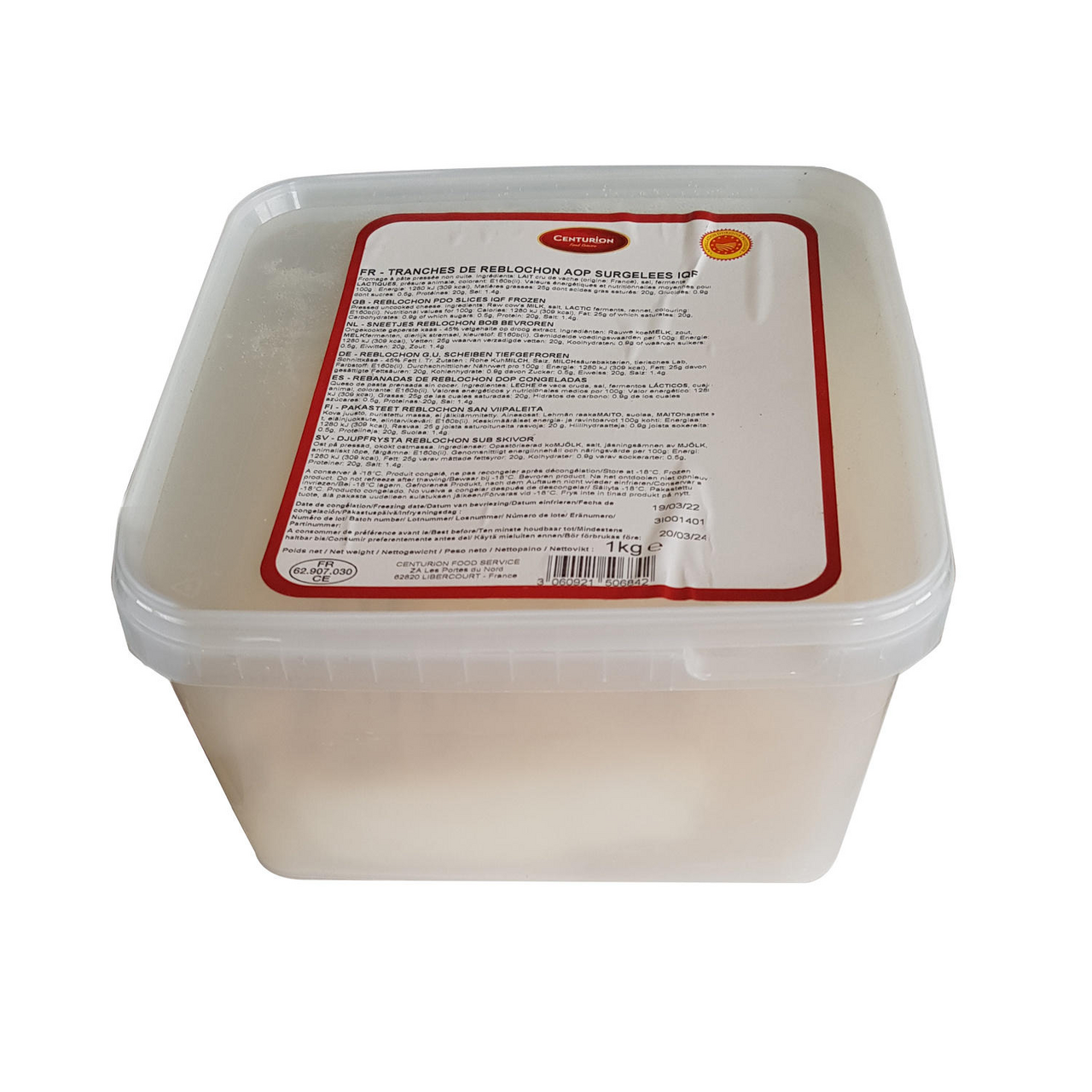 CENTURION Reblochon en tranche AOP IQF 1 kg