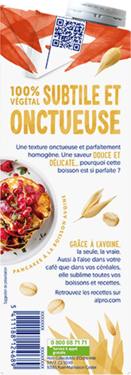 alpro Boisson végétale avoine sans sucres 1L