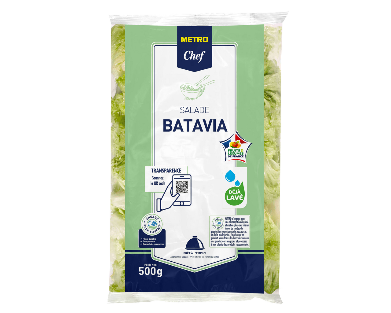 METRO Chef Salade Batavia feuille origine UE/HUE sachet 500 g