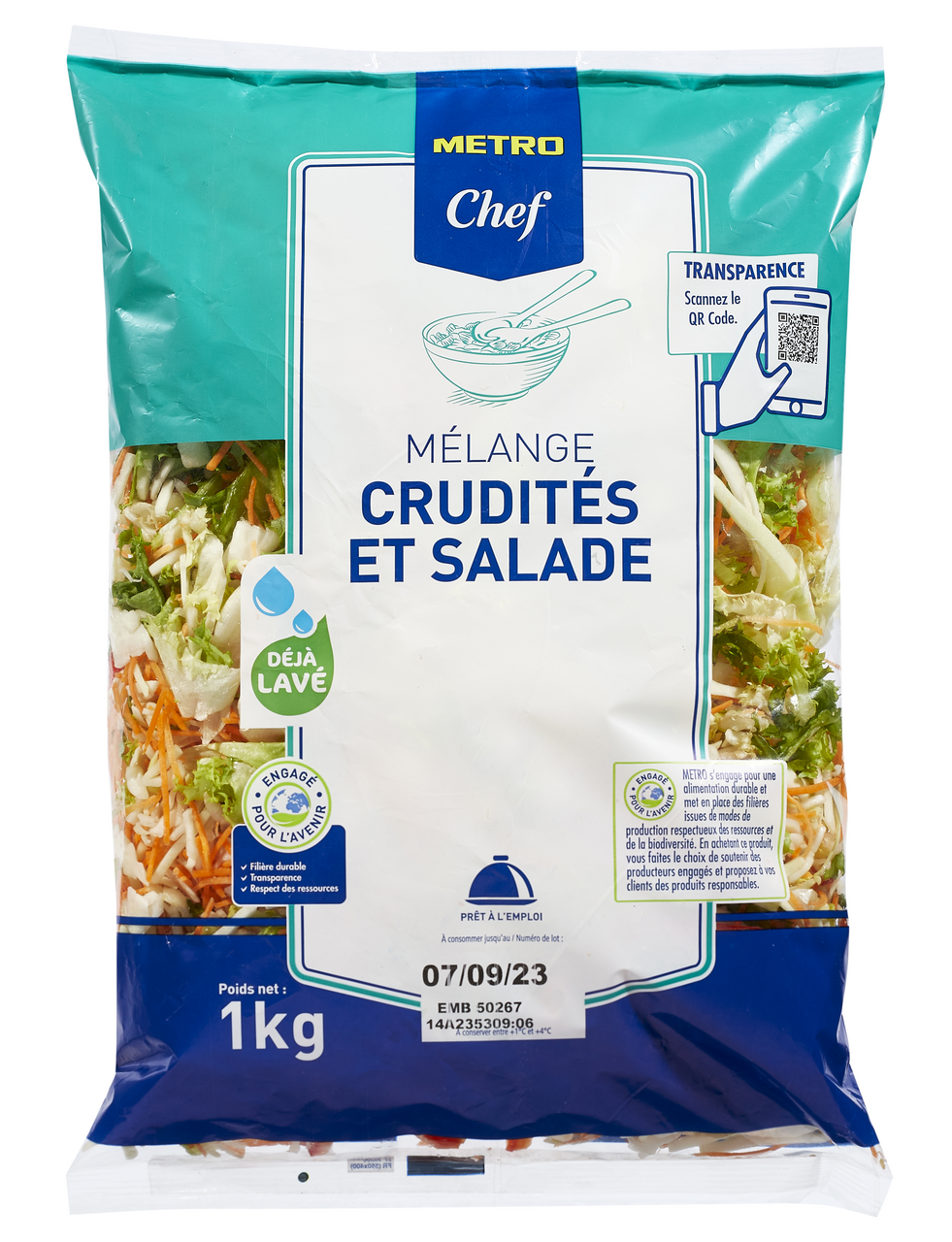 METRO Chef Mélange crudité et salade UE-HUE 1 kg