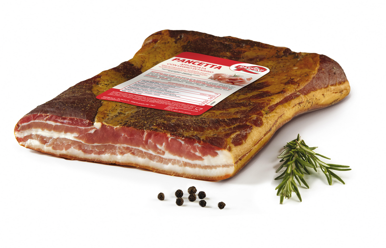 Raspini Demi pancetta fumée au bois de hêtre 