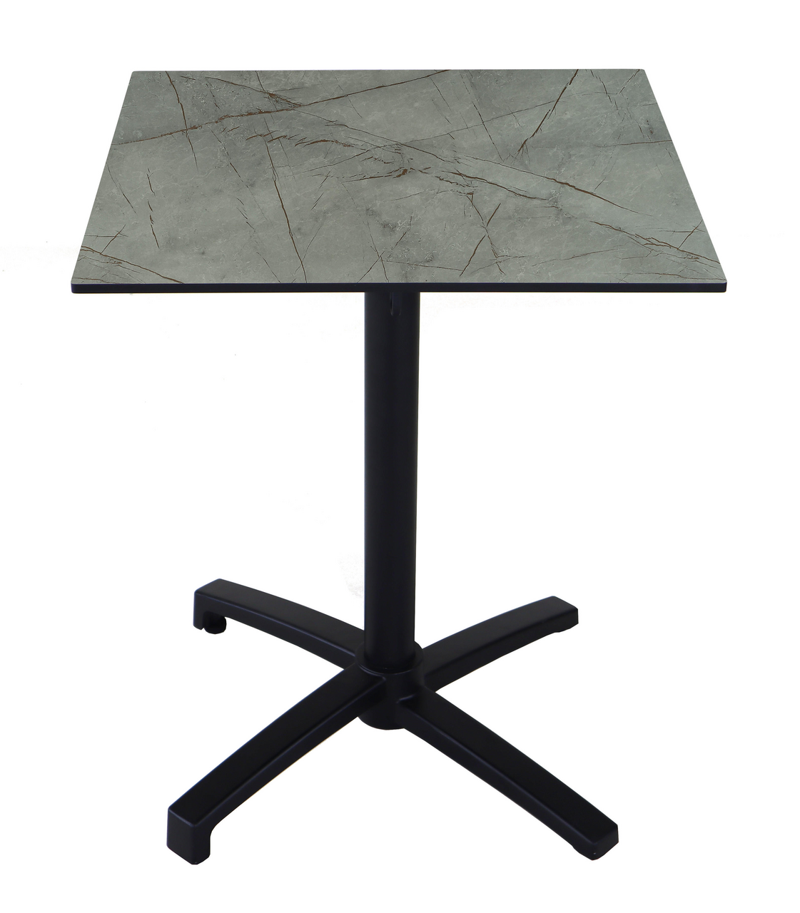 PRO LOISIRS Table Cesar couleur marbre gris 70 x 70 cm