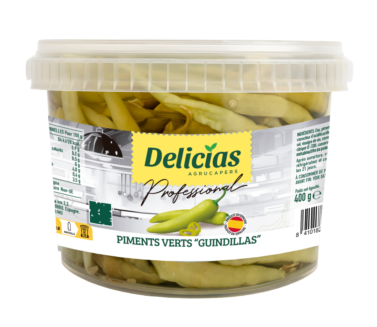 Delicias AGRUCAPERS Piment vert Guindillas 1 L