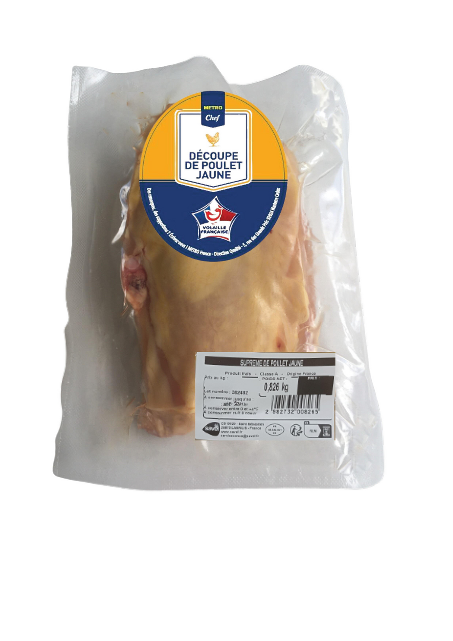 METRO Chef Suprême de poulet jaune VF standard 180/230 g x 4 sous vide France