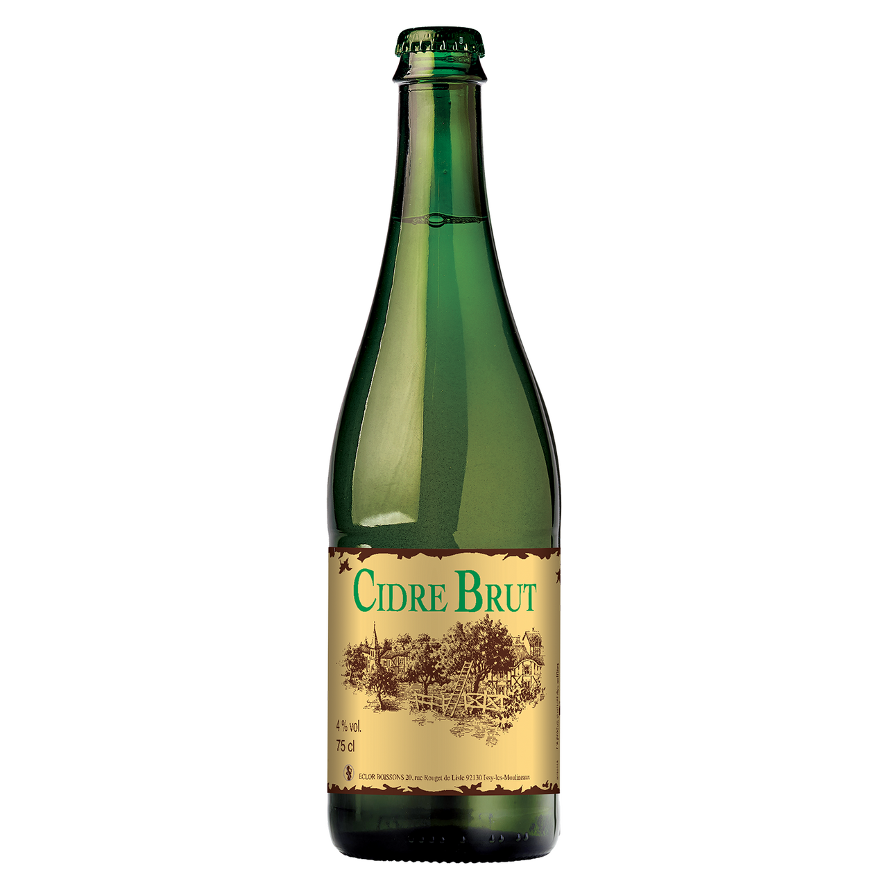 Cidre brut 4° 75 cl verre perdu