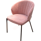 SACOM MOBILIER Chaise Bridge Alice velours vieux rose