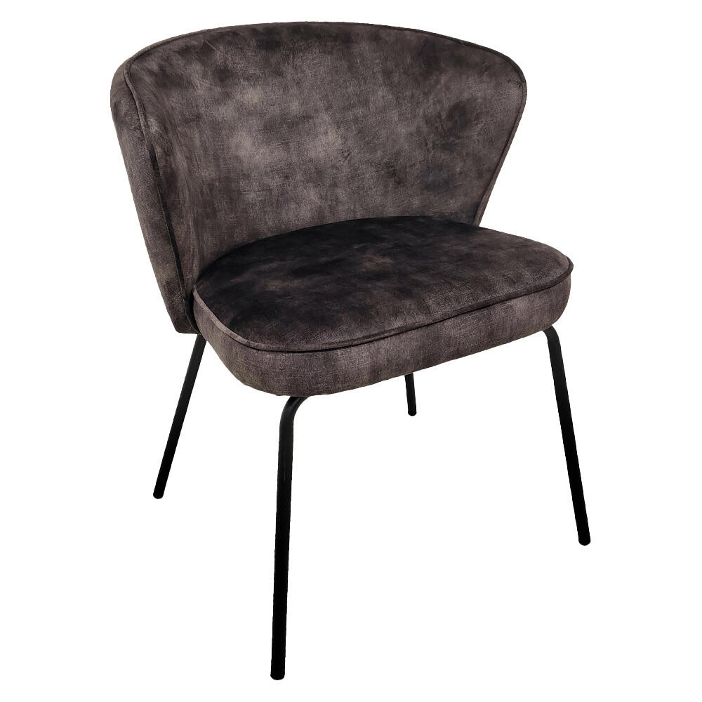 Reverdy Fauteuil Bridge colombus velours gris