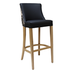 Reverdy Chaise haute Leona dossier tissu noir