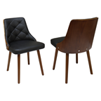 Reverdy Chaise Baker bois et pvc noir