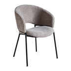 Reverdy Fauteuil Gino velour gris chiné