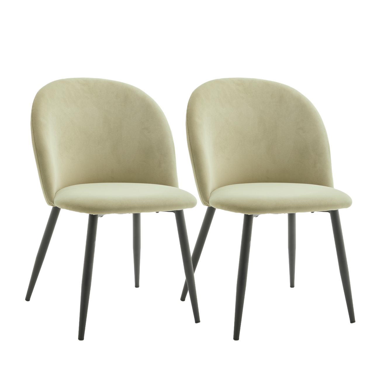 METRO PROFESSIONAL Chaise Eva II velours vert clair x 2